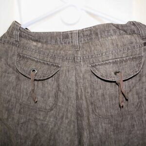 BRAX  Espresso Cargo Feel Good Linen Capri Trousers sz 8